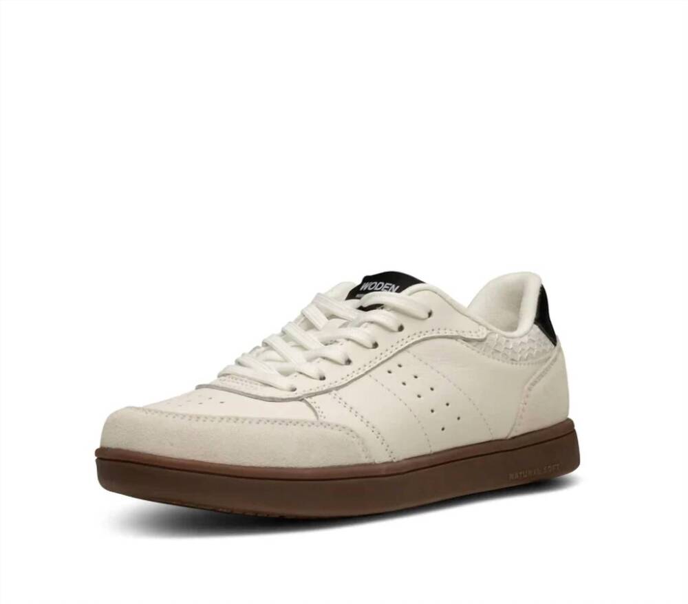 NEW WODEN women's bjork mix sneakers in blanc/black